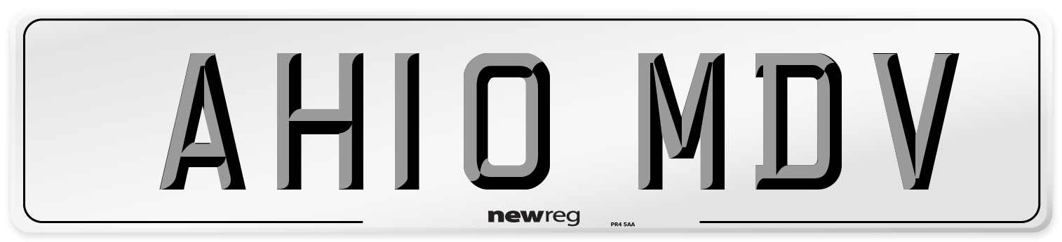AH10 MDV Number Plate from New Reg